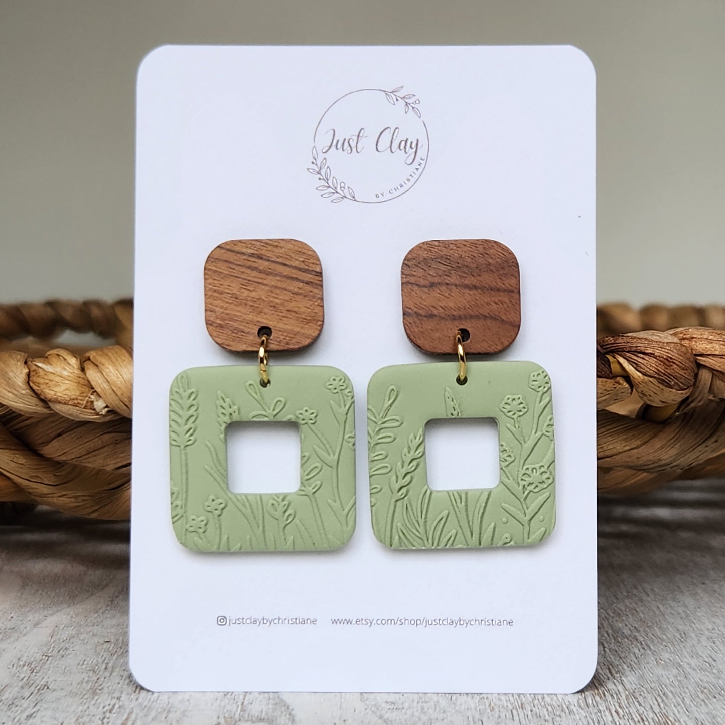 Square Dangles with texture l Spring Pastels