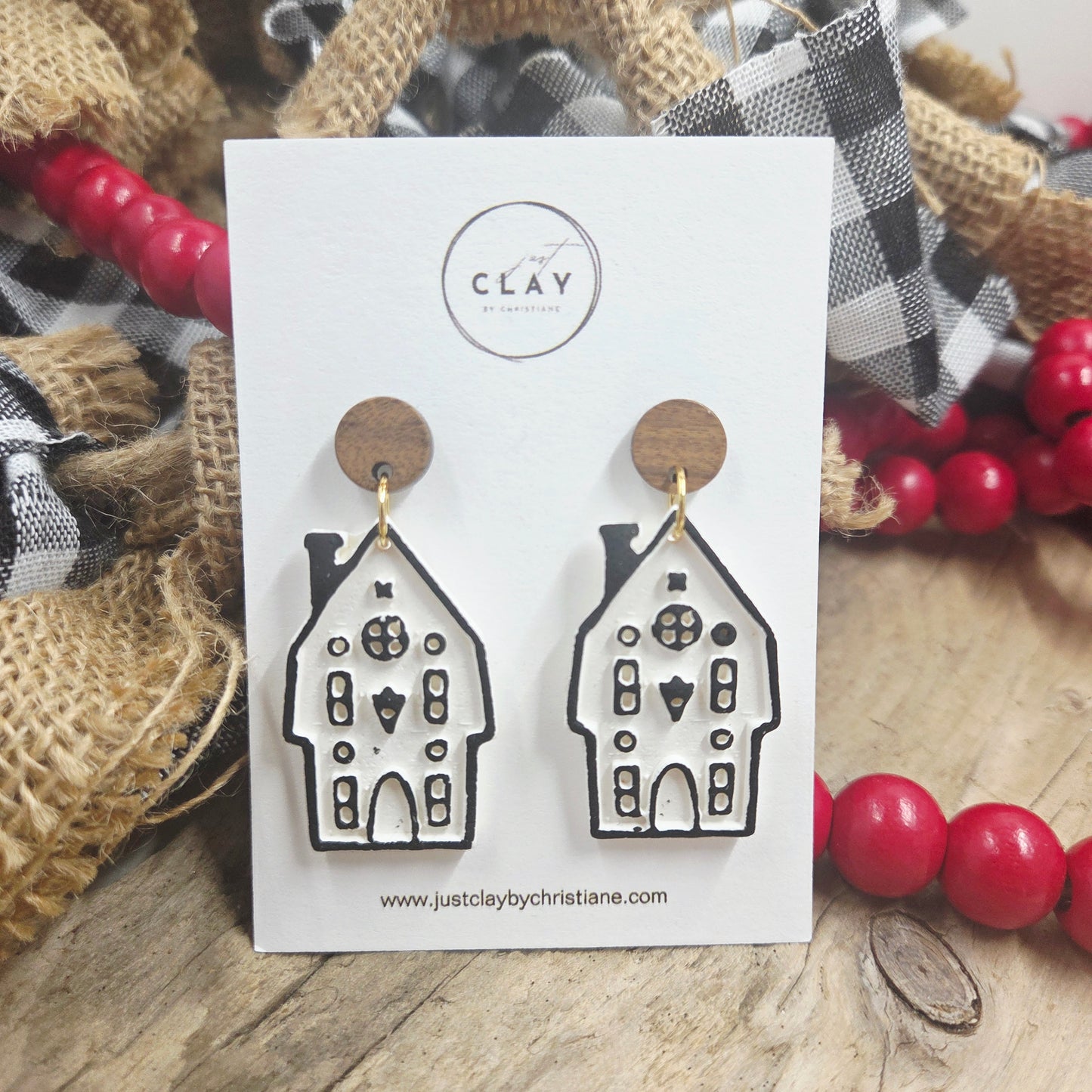 Dutch House Earrings | handmade | polymer clay
