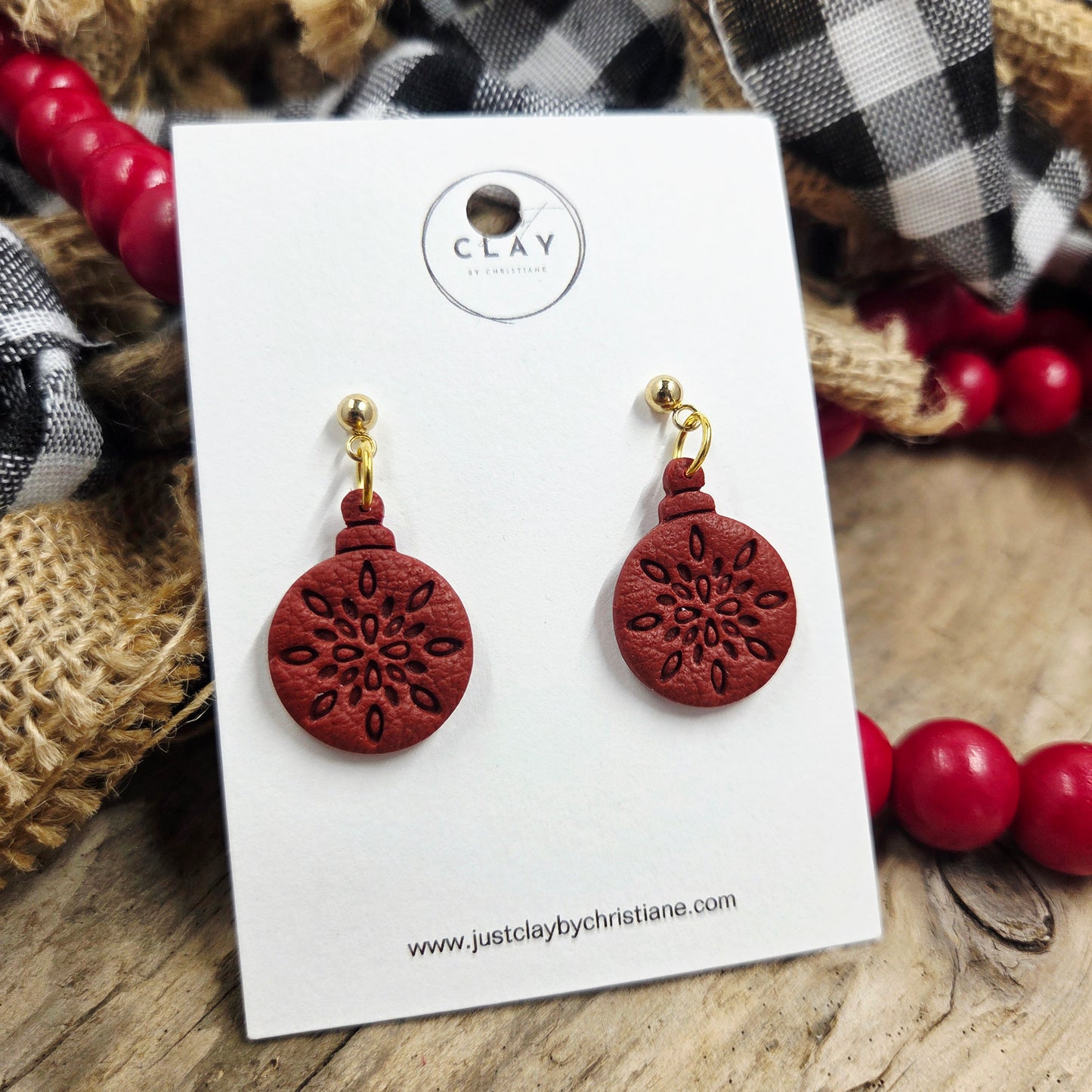 Ornament Dangles | red | handmade | polymer clay