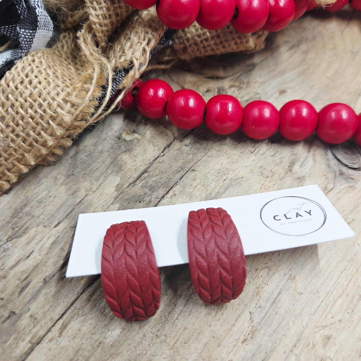 Huggies | red | handmade | polymer clay