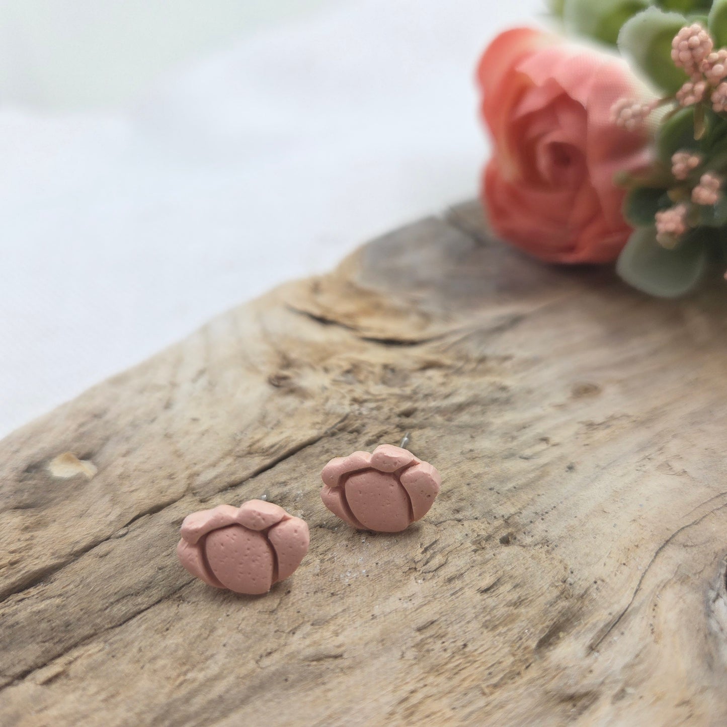 Pink Peonie Studs