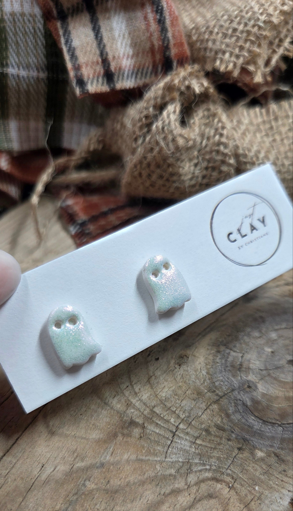 Ghost Studs | shiny