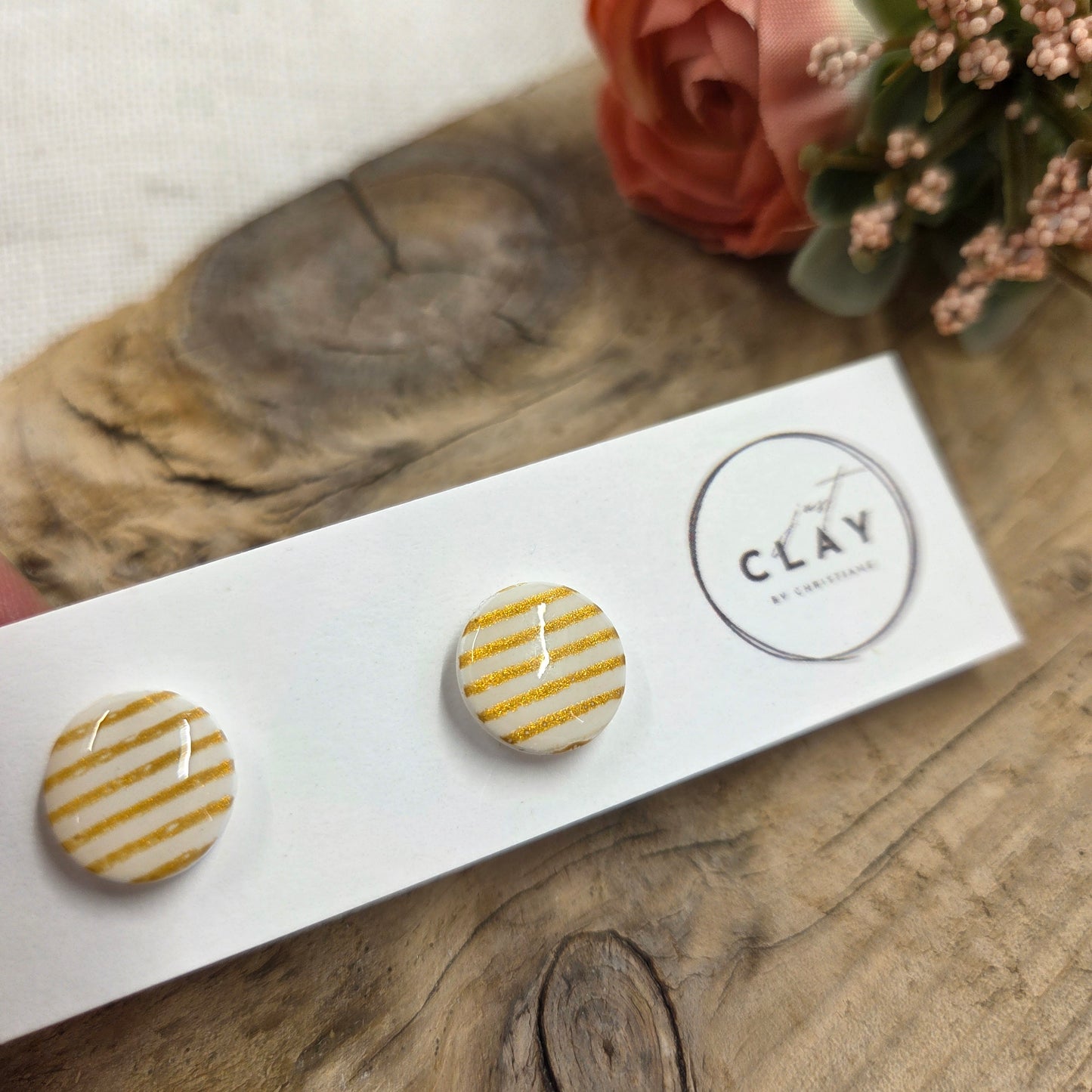 Gold Striped Studs