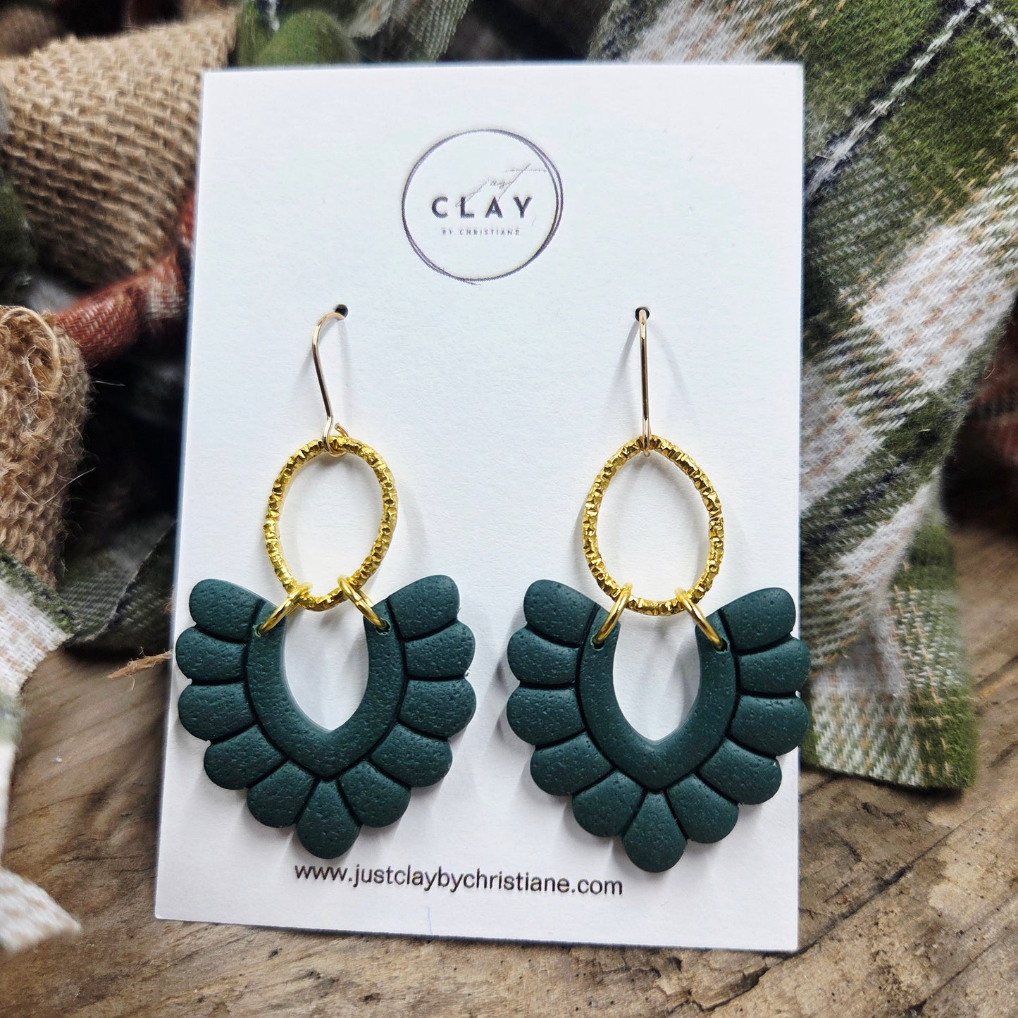The Elenora | emerald | handmade | polymer clay