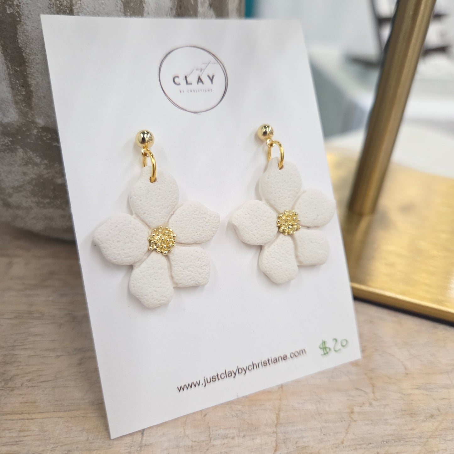 Flower Dangles- white