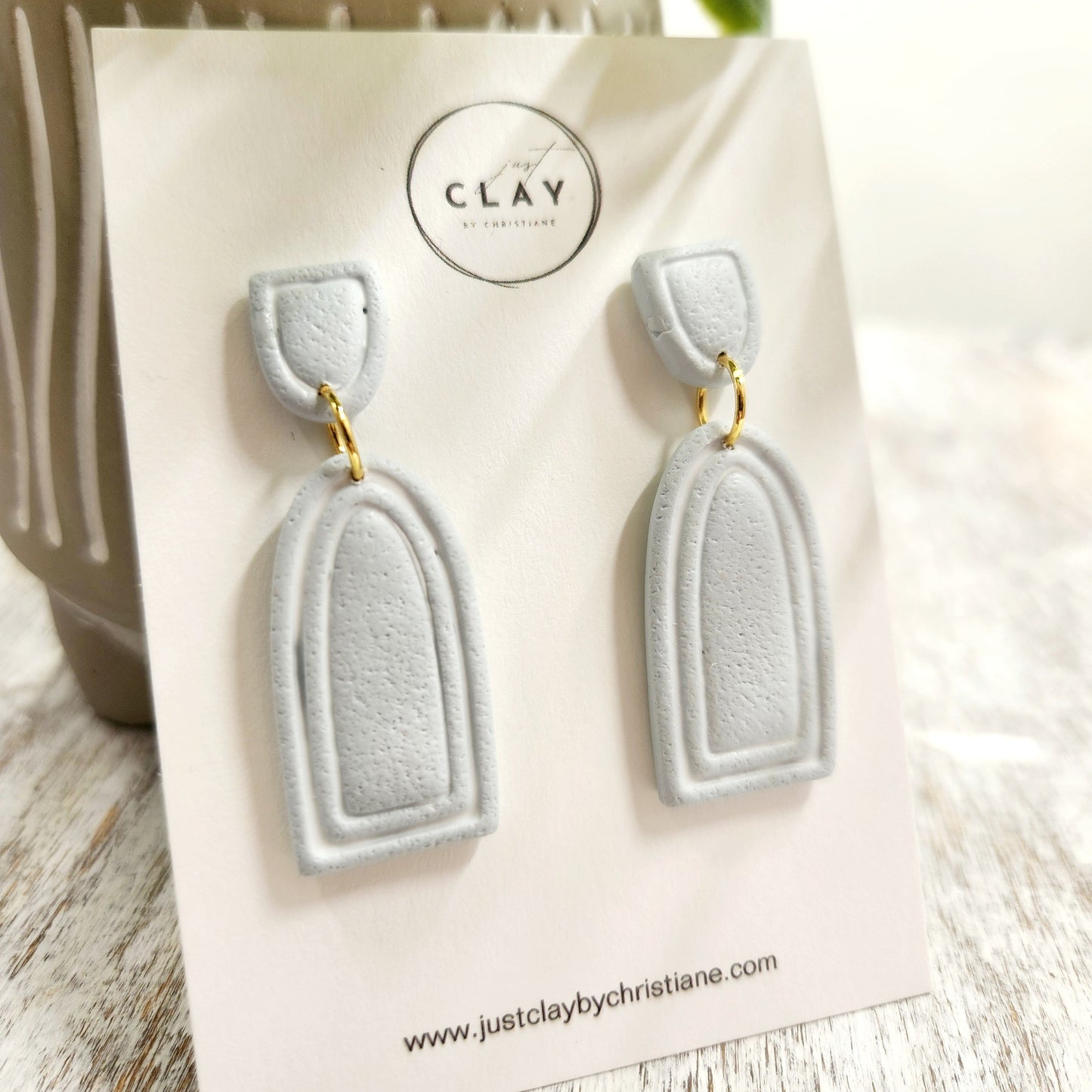 Modern Arched Dangles | light blue