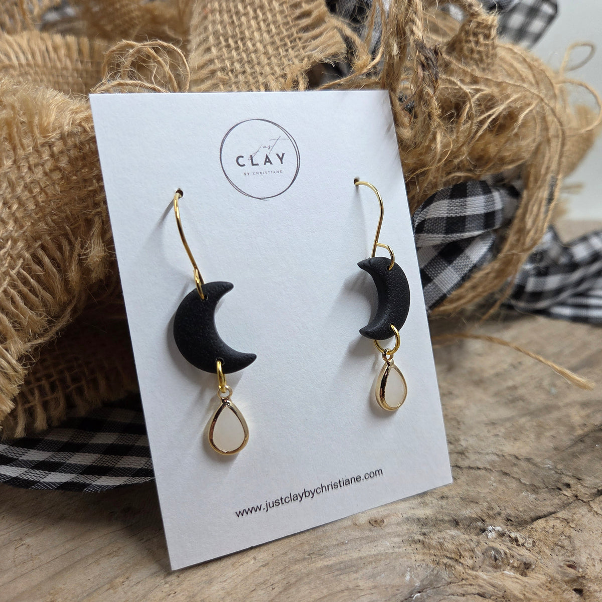 Moon Dangles | white crystal