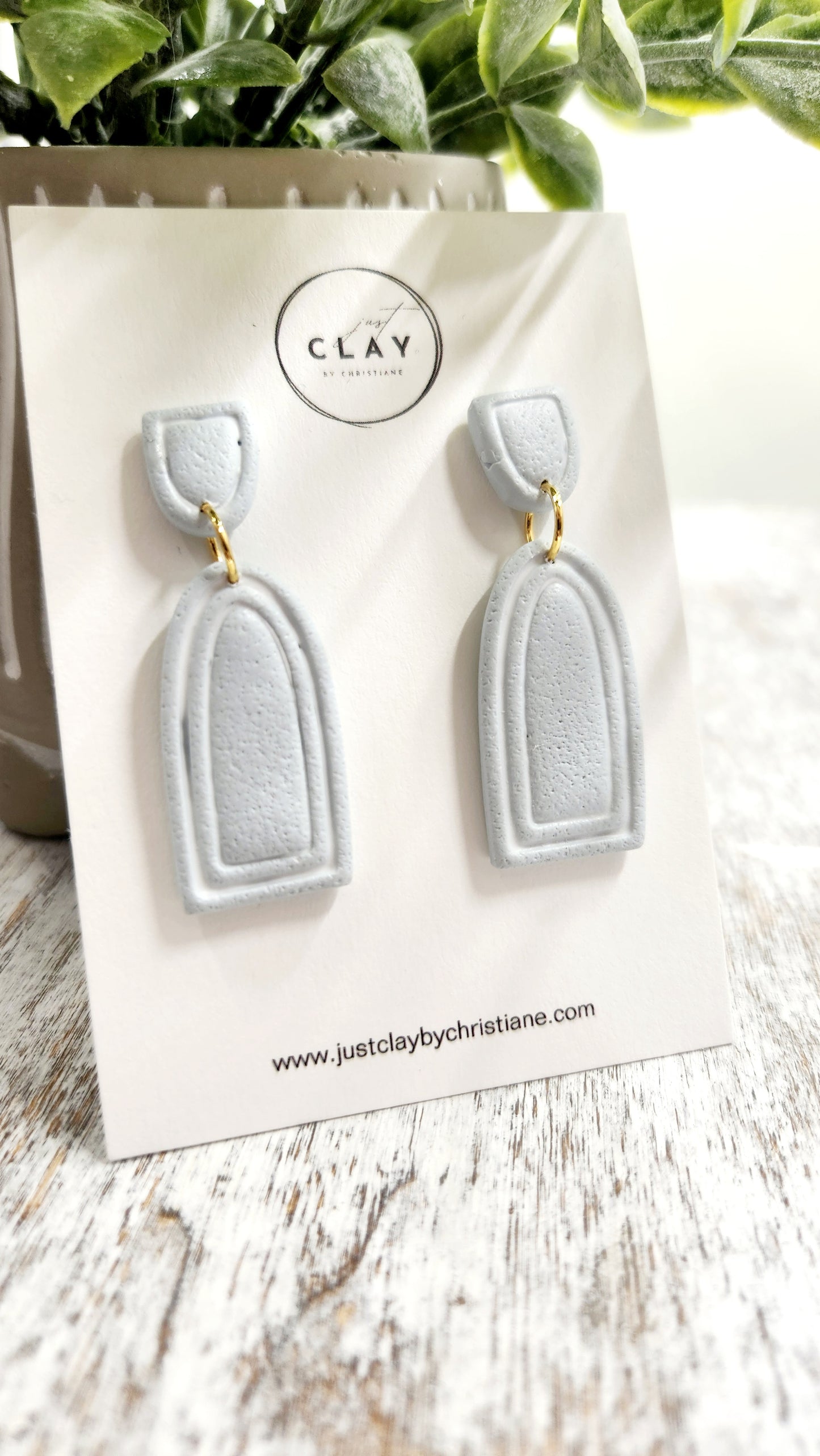Modern Arched Dangles | light blue