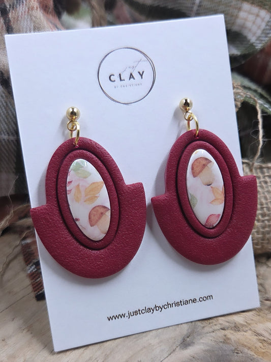 Burgundy Statement Earrings