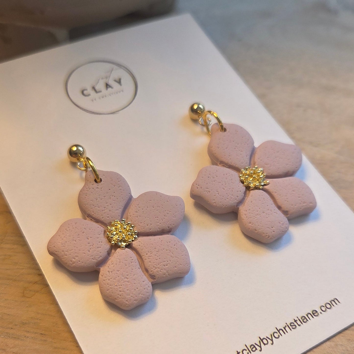 Flower Dangles- blush pink