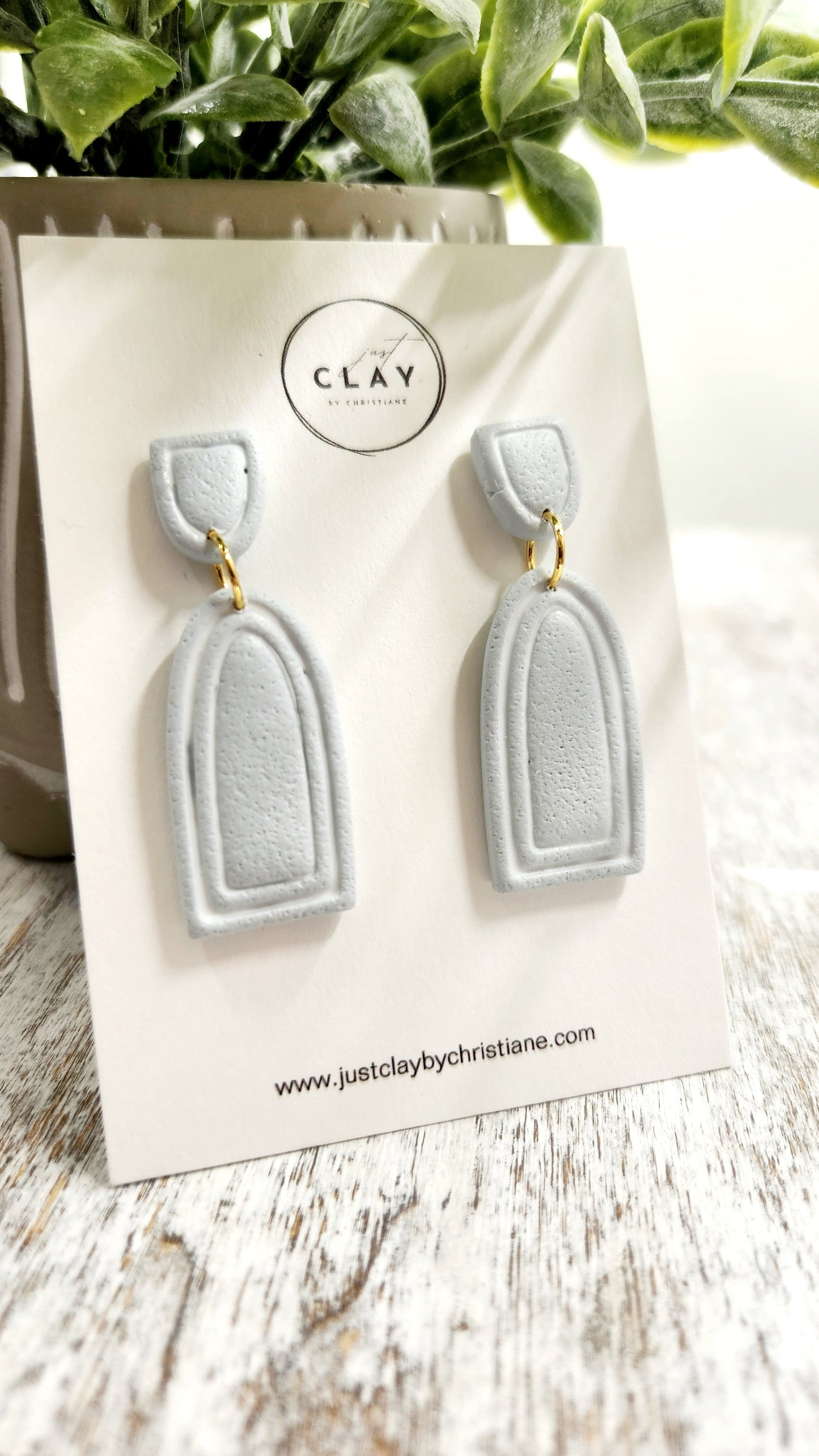 Modern Arched Dangles | light blue