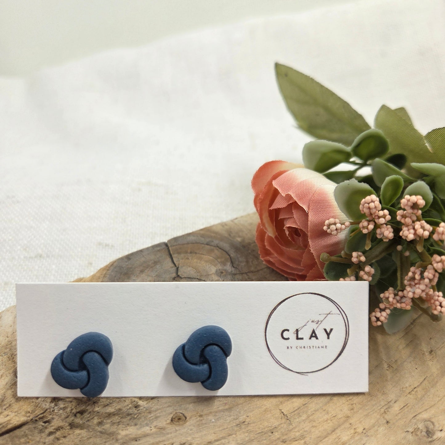 Knot Studs | navy blue