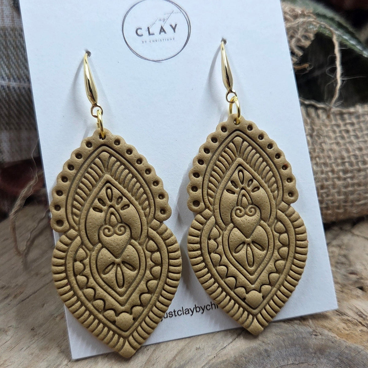 Large Mandala Dangles | brown