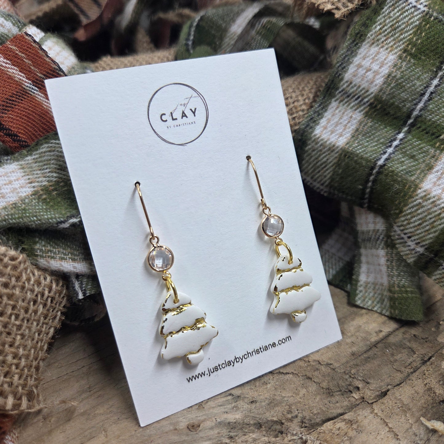 Tree Dangles | white |handmade | polymer clay