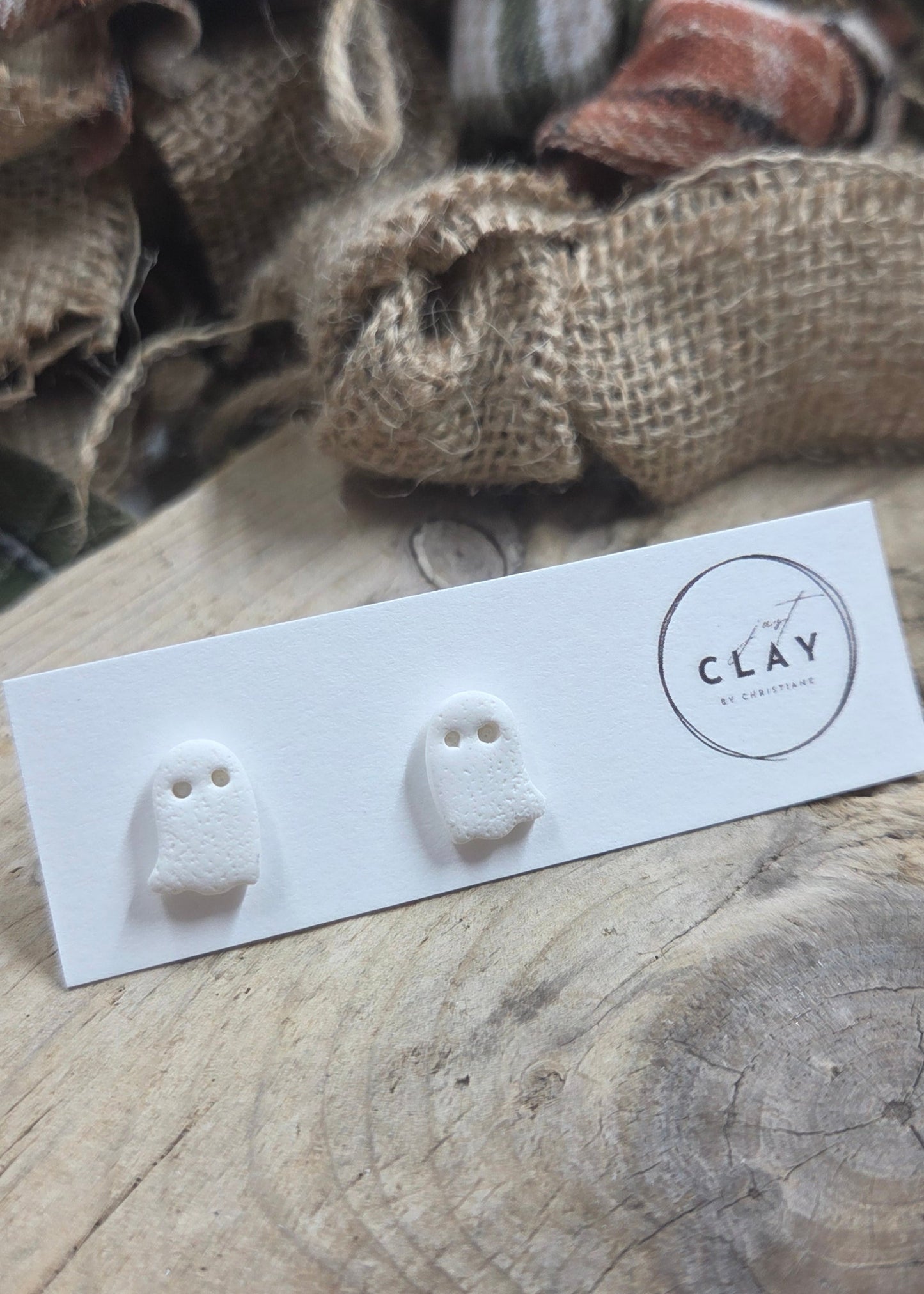 Ghost Studs | white