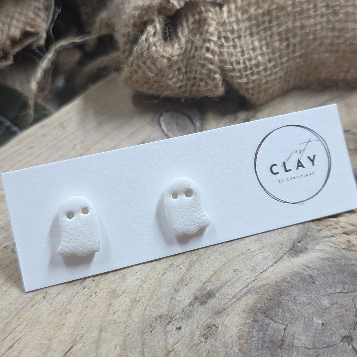 Ghost Studs | white