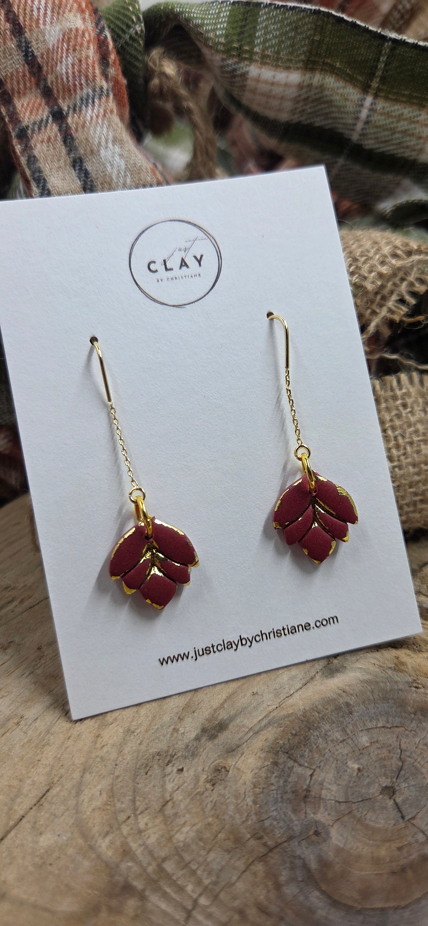 Burgundy Leaves | Chain Dangles