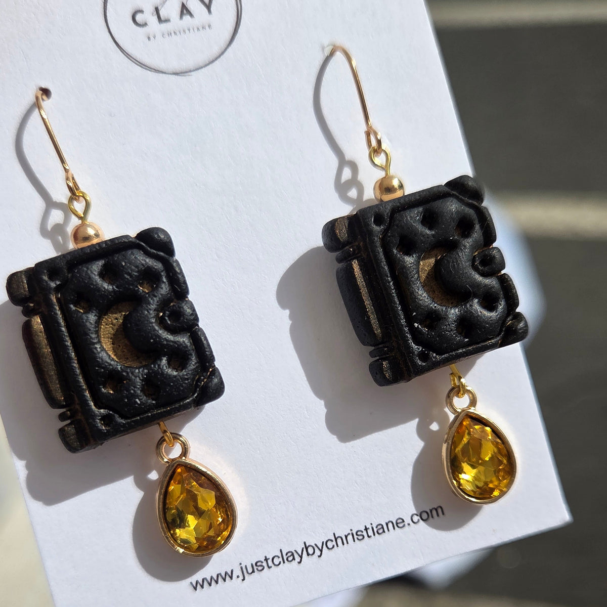 Spell Book Dangles | yellow crystal