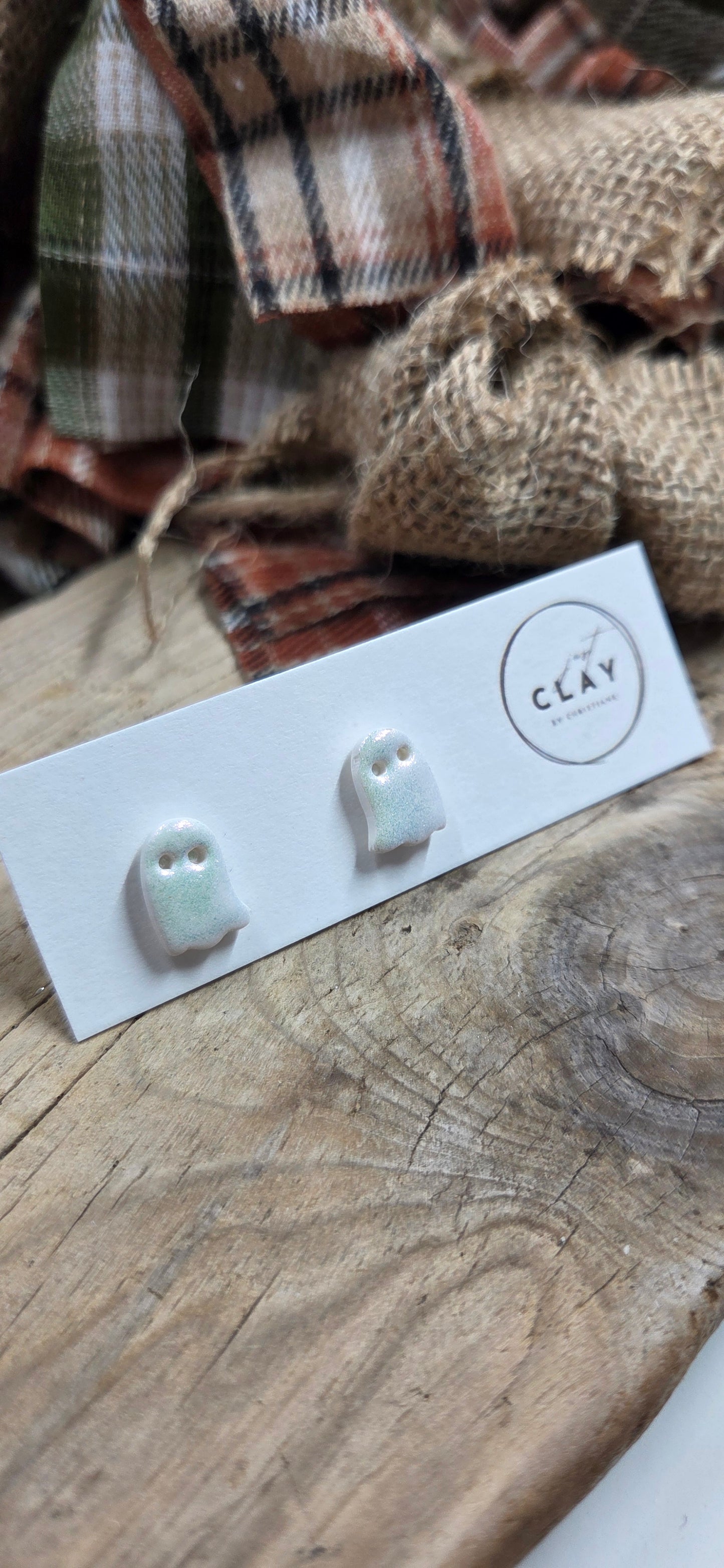 Ghost Studs | shiny