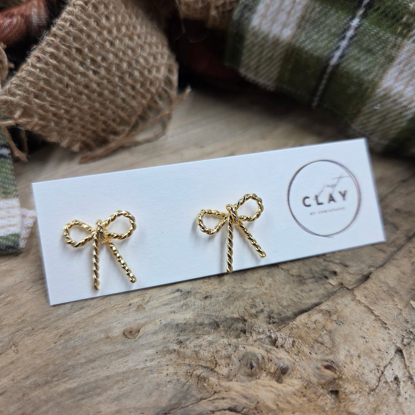 Gold Bow Studs | 18k gold plated