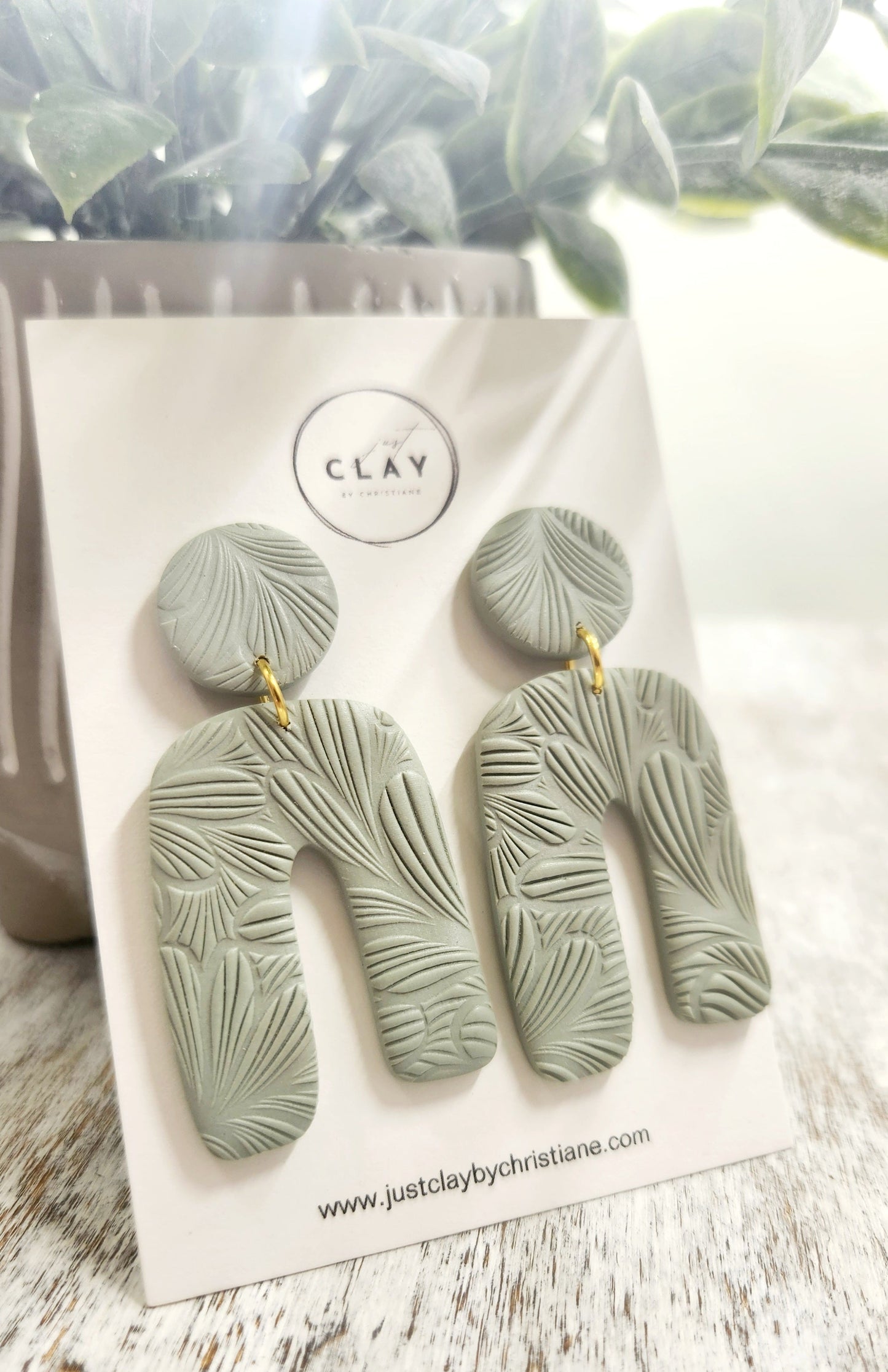 Statement Dangles | sage green