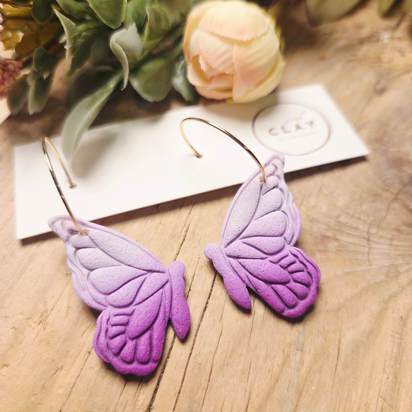 Butterfly Hoops | purple