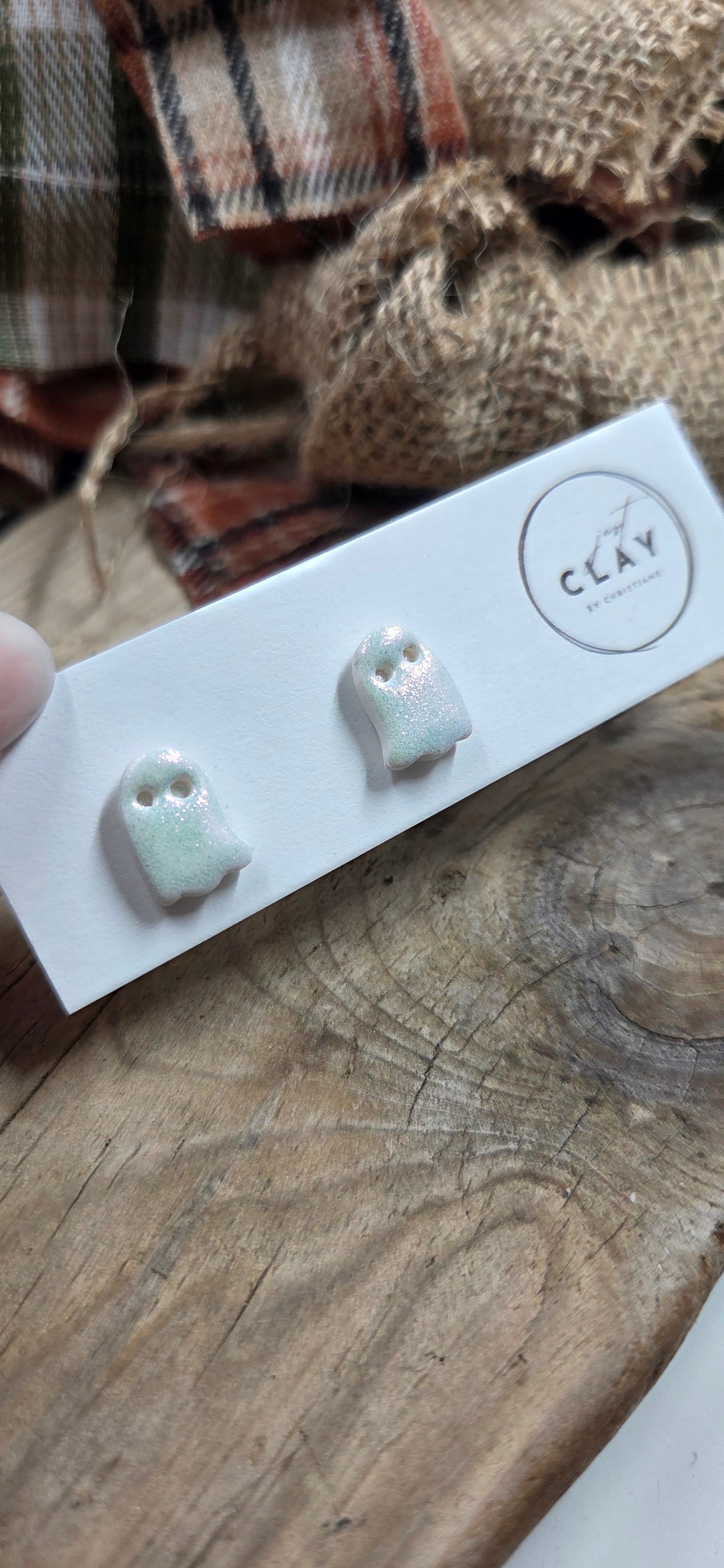 Ghost Studs | shiny