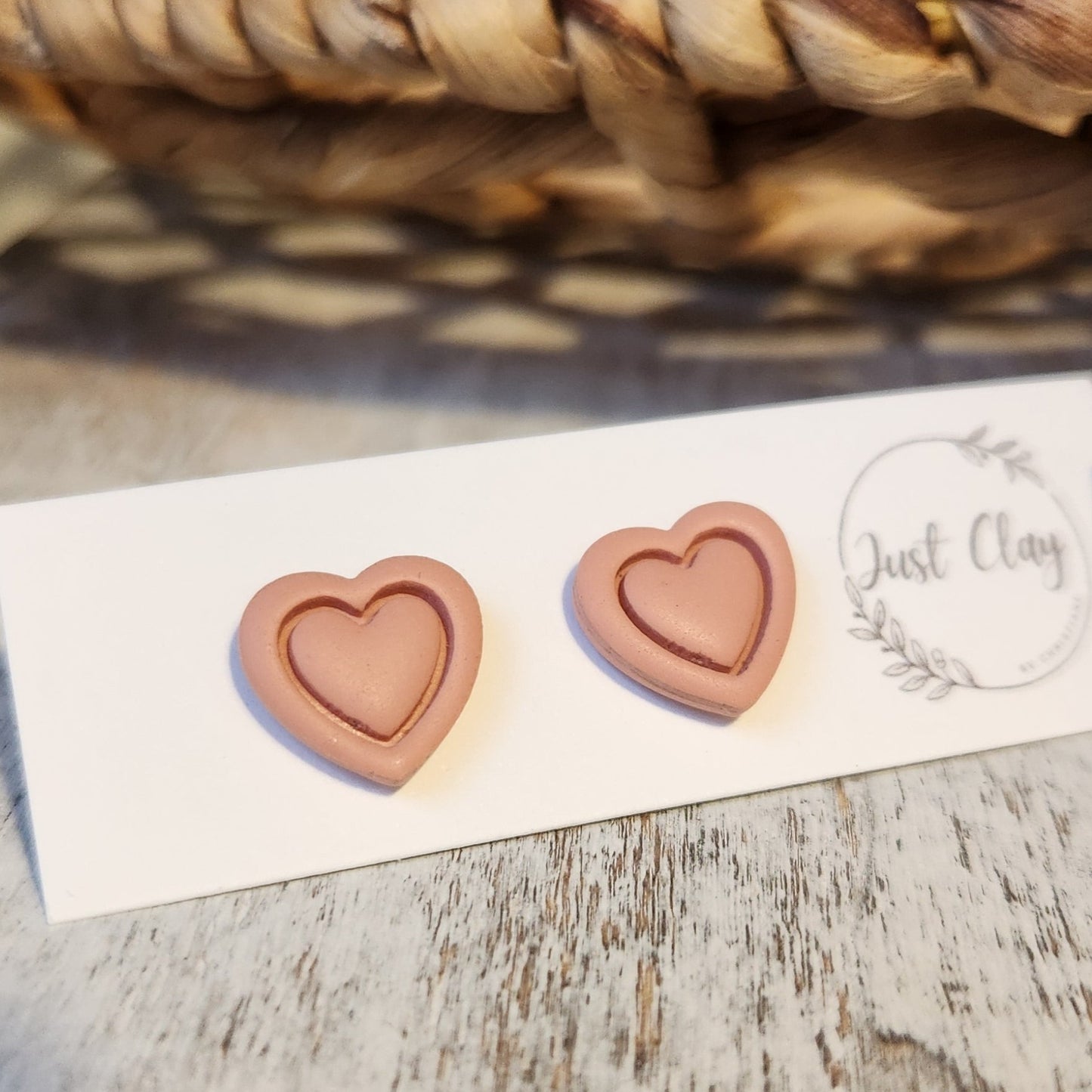 Heart Stud Earrings l shades of pink