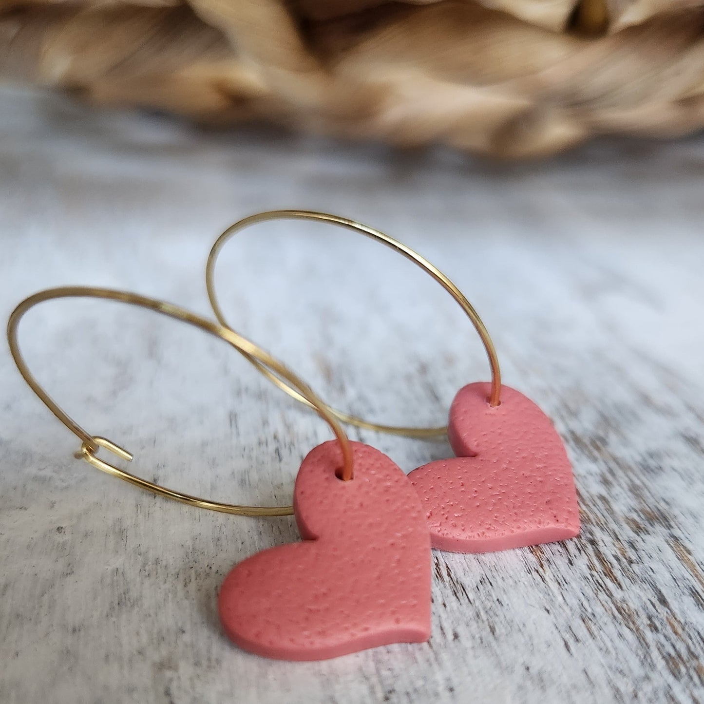 Heart Hoops l Dark Pink