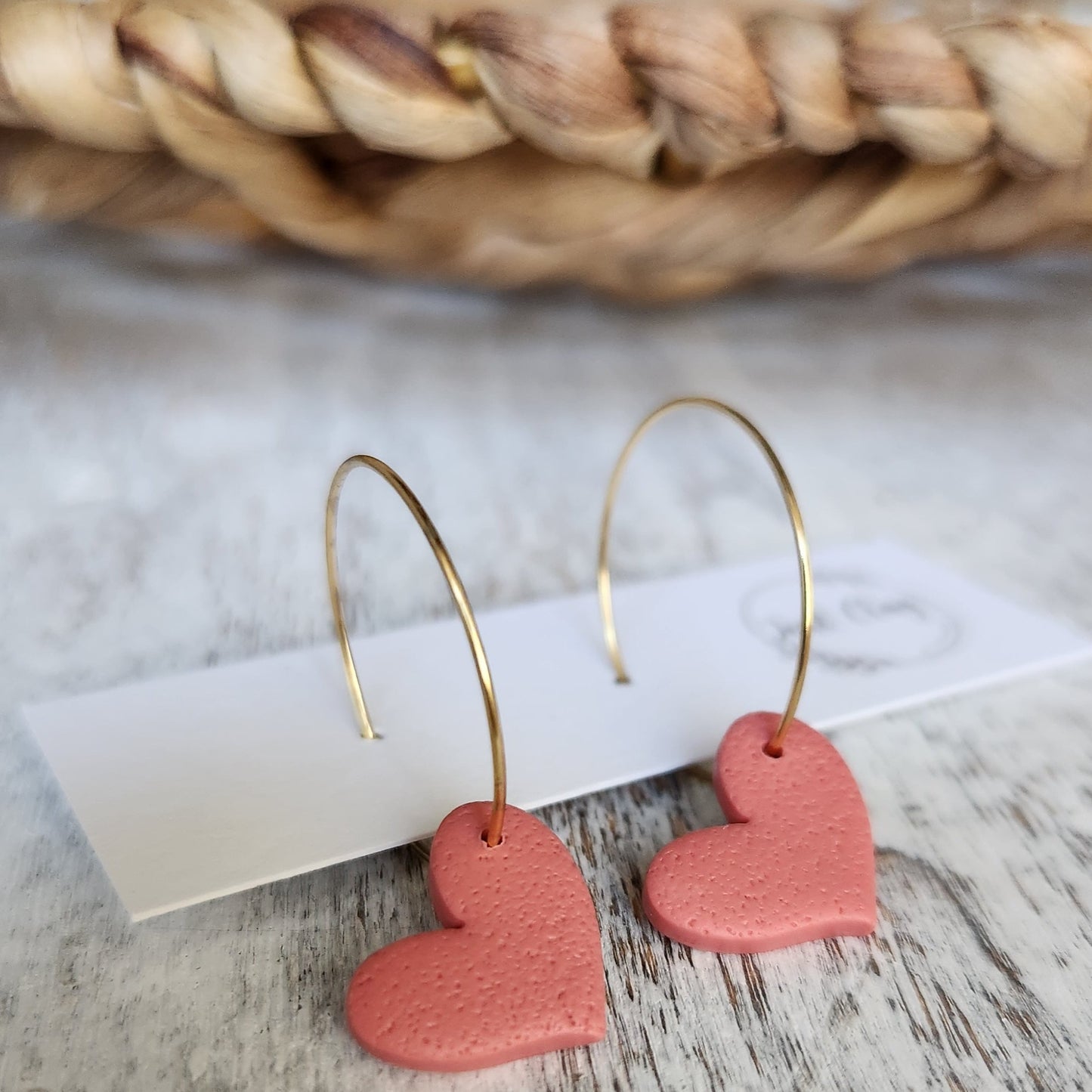 Heart Hoops l Dark Pink