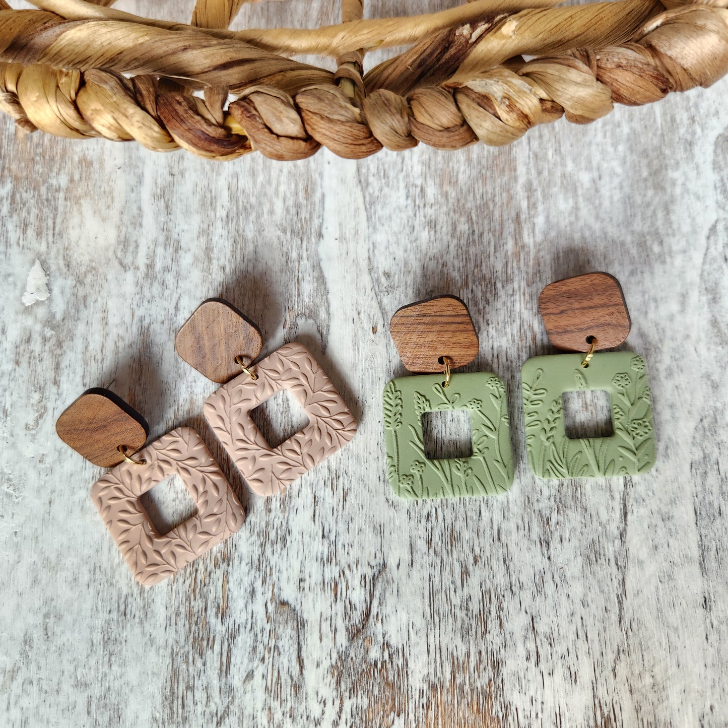 Square Dangles with texture l Spring Pastels