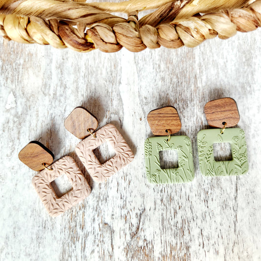 Square Dangles with texture l Spring Pastels