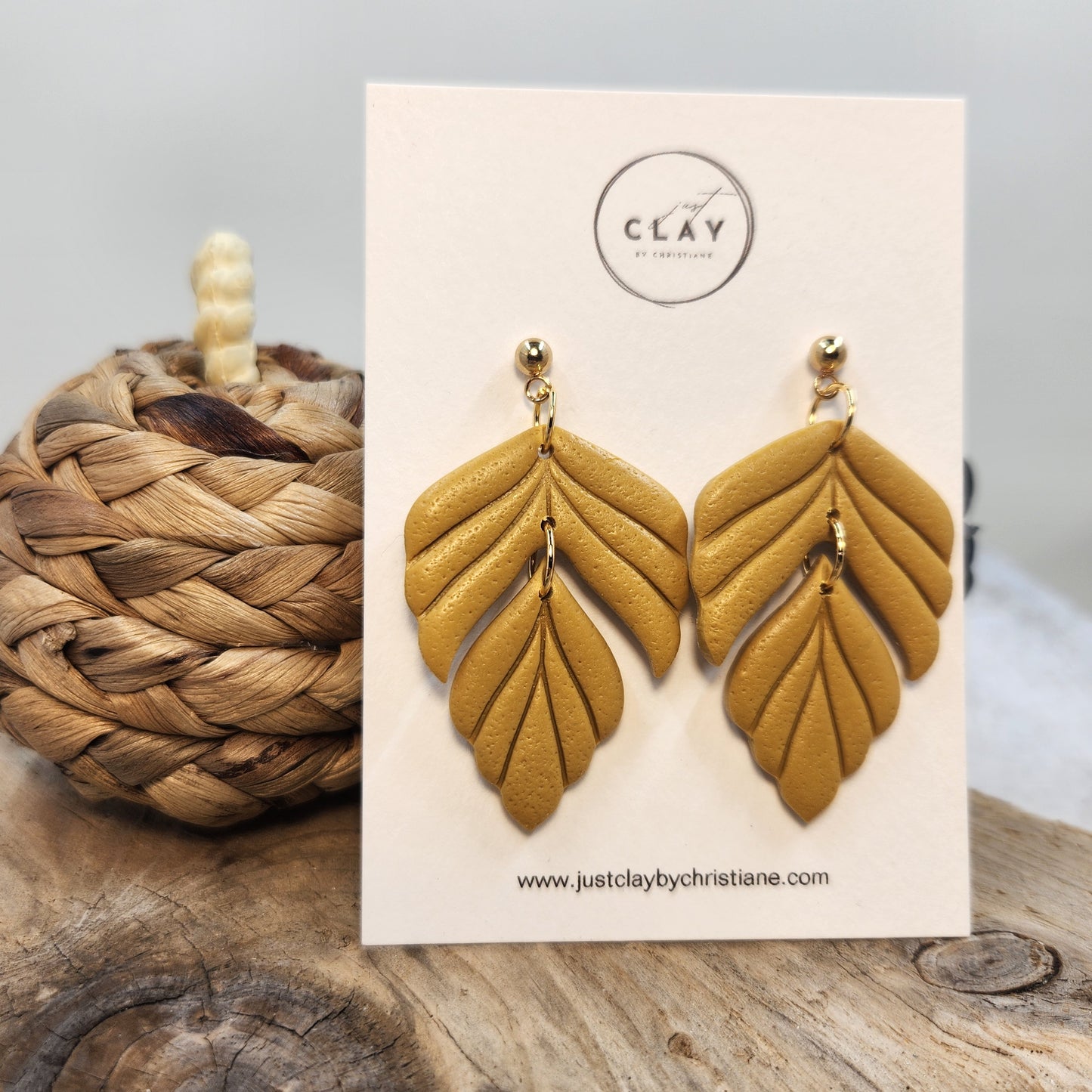 Leaf Dangles | mustard yellow