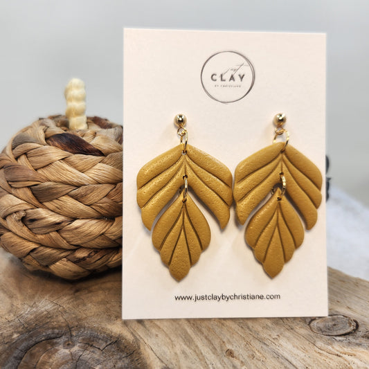 Leaf Dangles | mustard yellow