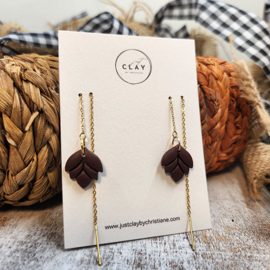 Burgundy Chain Earrings