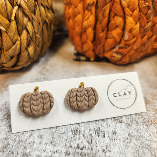 Beige Pumpkin Studs