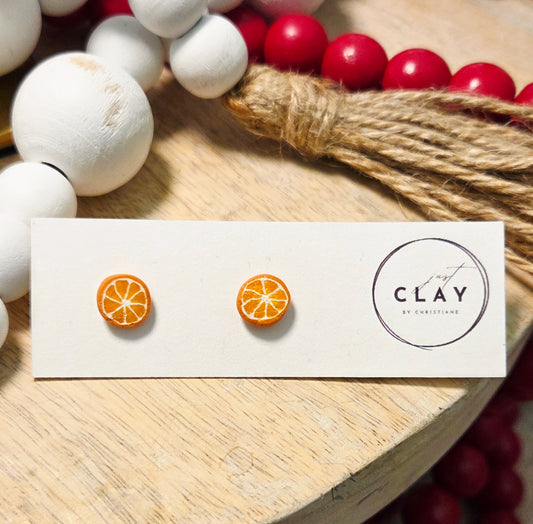Dried Orange Studs | handmade | polymer clay