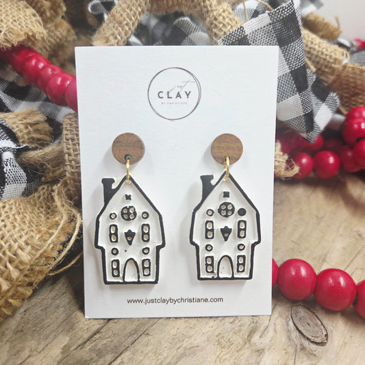 Dutch House Earrings | handmade | polymer clay