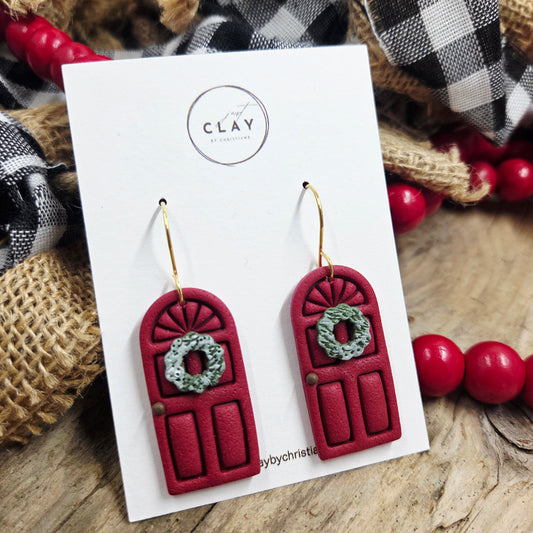 Holiday Door Dangles | red | handmade | polymer clay