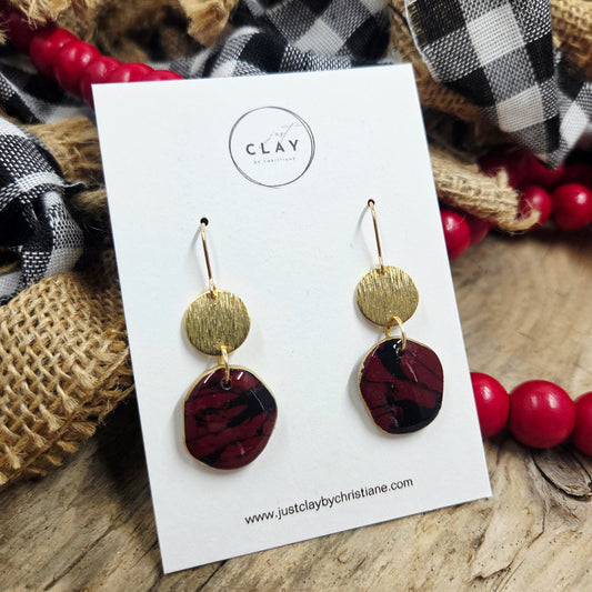 Holiday Dangles | red | handmade | polymer clay