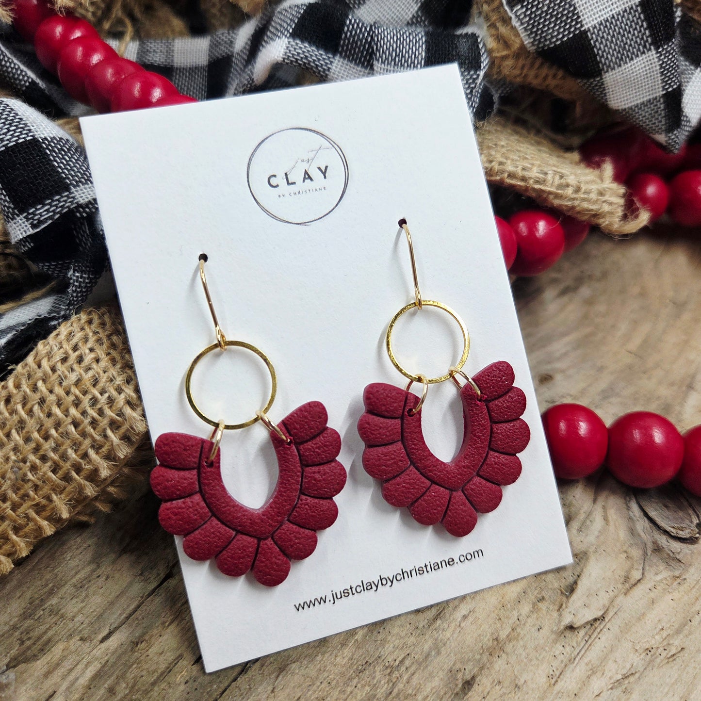 The Elenora | red | handmade | polymer clay