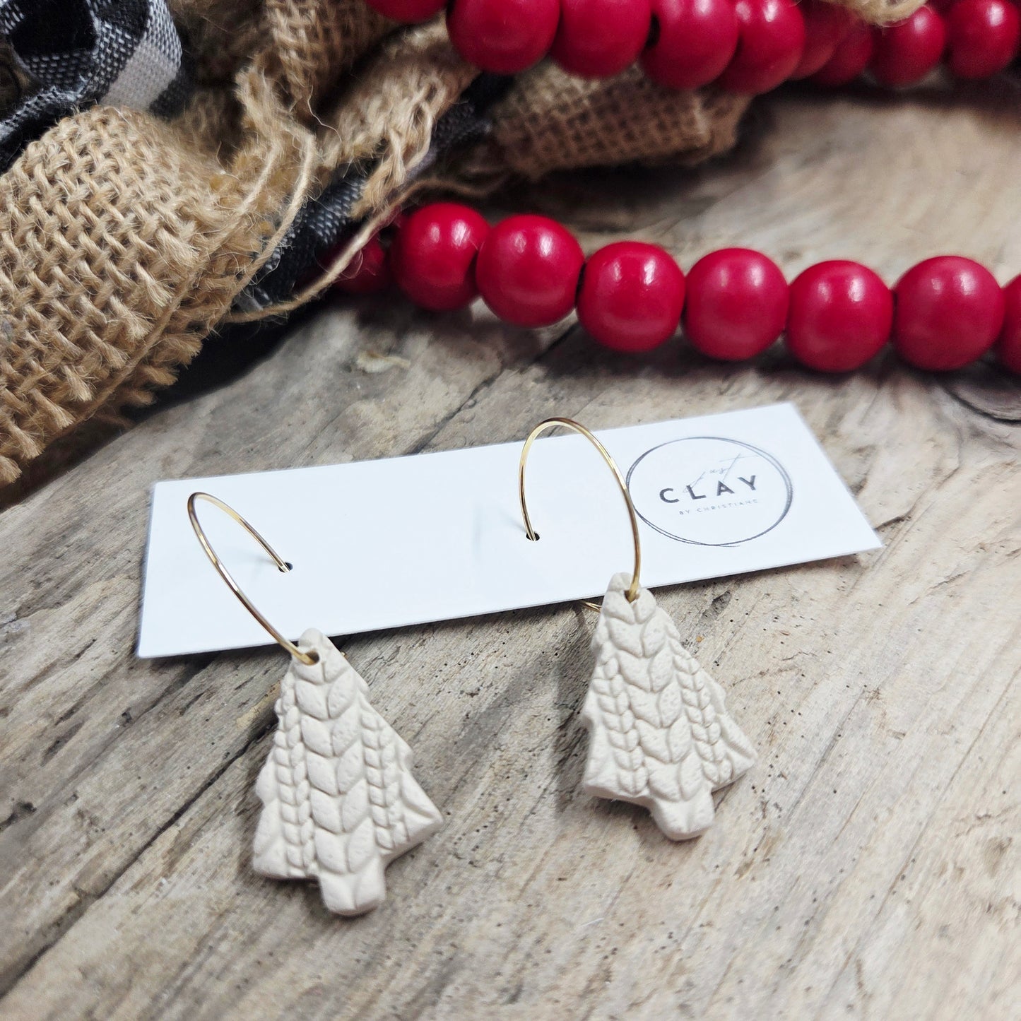 Knitted Trees | white | handmade | polymer clay