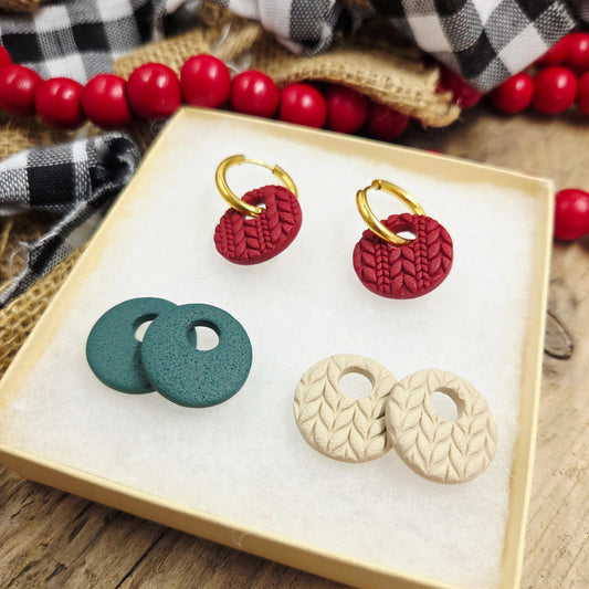 Chunky Hoops Gift Set | handmade | polymer clay