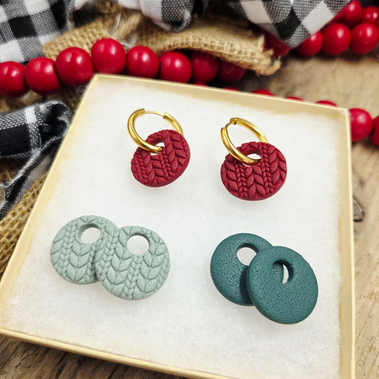 Chunky Hoops Gift Set | handmade | polymer clay