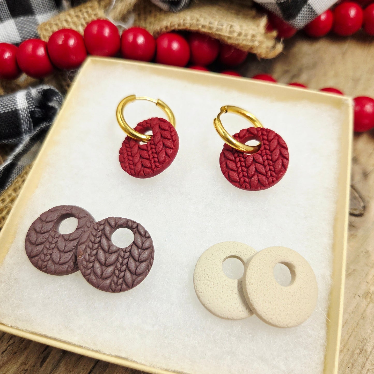 Chunky Hoops Gift Set | handmade | polymer clay