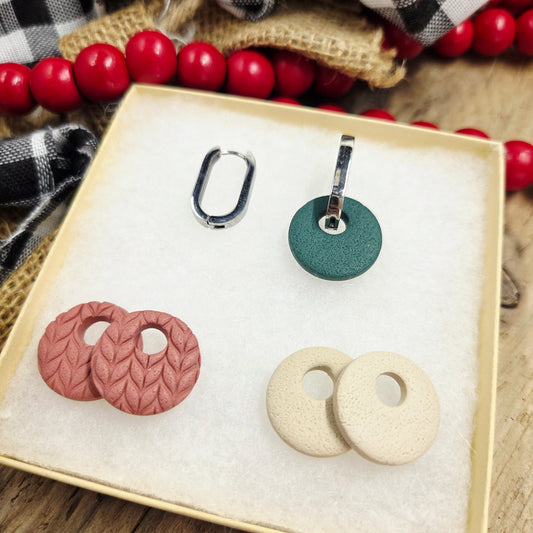 Chunky Hoops Gift Set | handmade | polymer clay