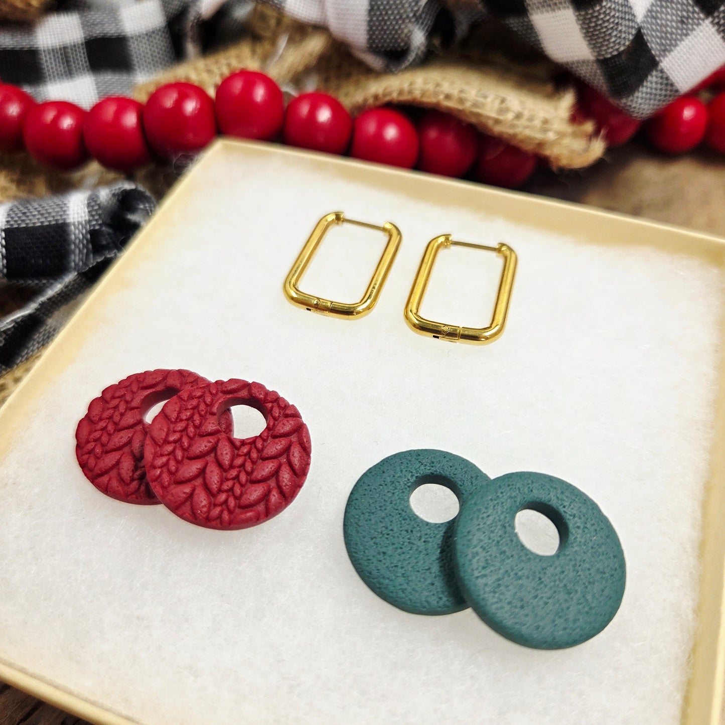 Chunky Hoops Gift Set | handmade | polymer clay