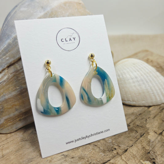 Beach Dangles | marbled translucent clay