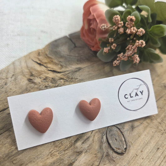 Bubble Heart Studs | blush pink