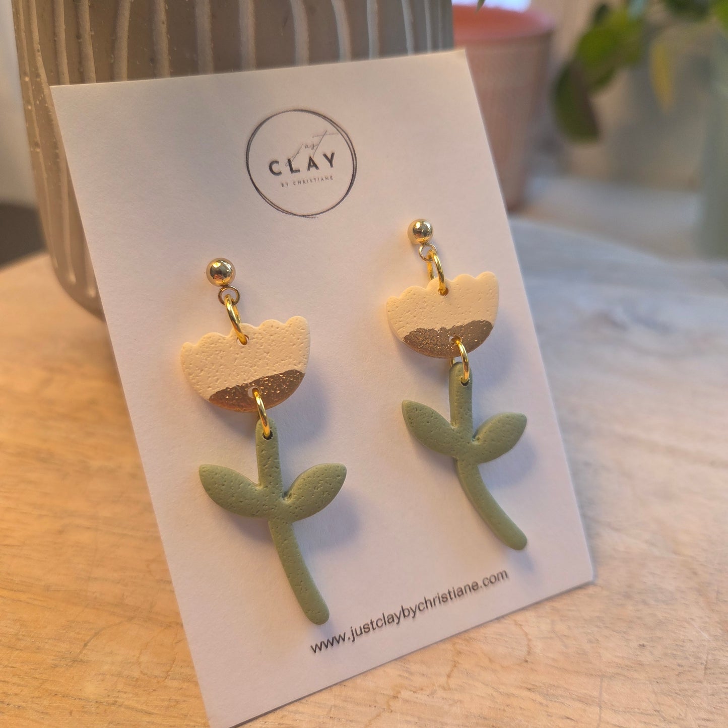 Tulip Dangles - butter yellow